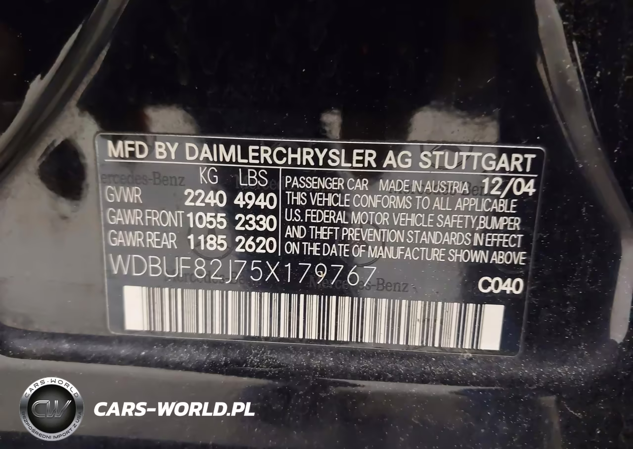 2005 Mercedes-Benz E 320 4Matic VIN:WDBUF82J75X179767 - 9