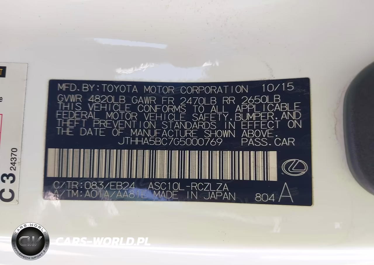 2016 Lexus Rc 200T VIN:JTHHA5BC7G5000769 - 9
