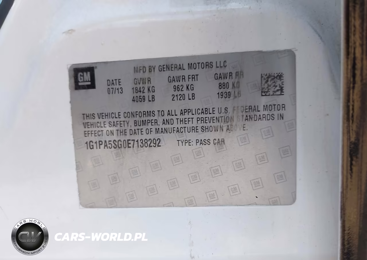 2014 Chevrolet Cruze Ls Auto VIN:1G1PA5SG0E7138292 - 9