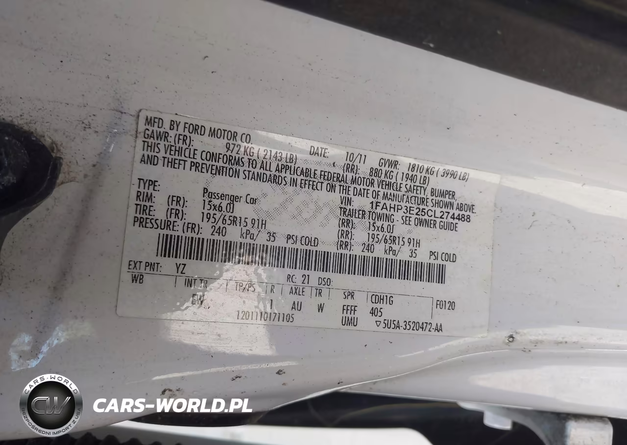 2012 Ford Focus S VIN:1FAHP3E25CL274488 - 9