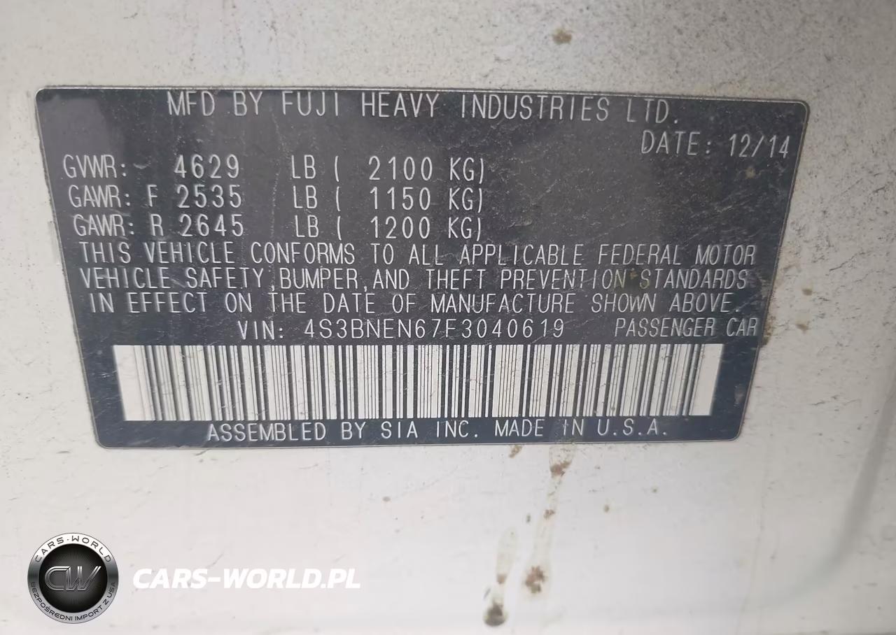 2015 Subaru Legacy 3.6R Limited VIN:4S3BNEN67F3040619 - 9