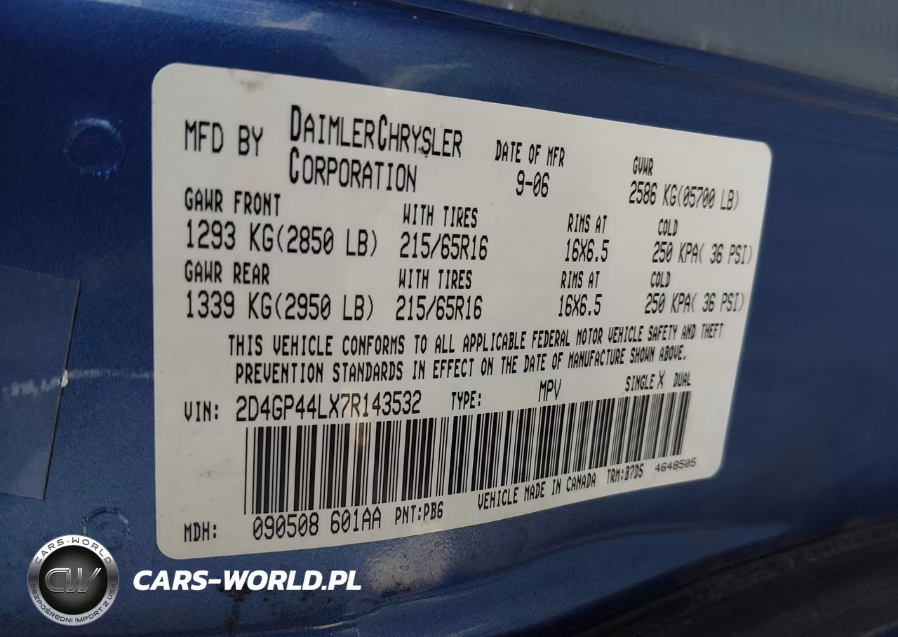 2007 Dodge Grand Caravan Sxt VIN:2D4GP44LX7R143532 - 9