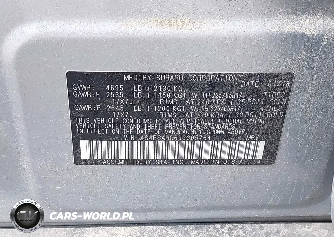 2018 Subaru Outback 2.5I Premium VIN:4S4BSAHC6J3305764 - 9