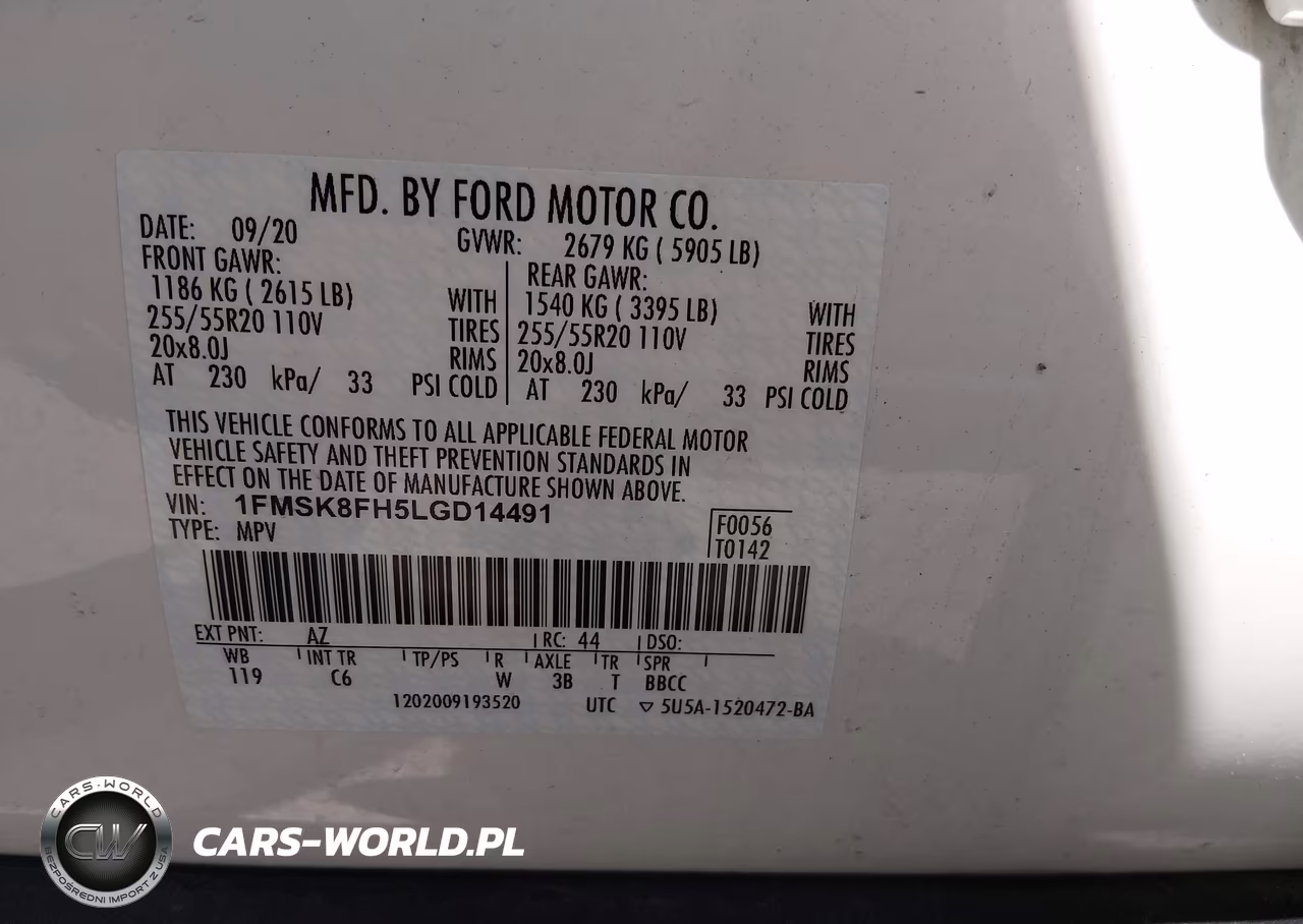 2020 Ford Explorer Limited VIN:1FMSK8FH5LGD14491 - 9