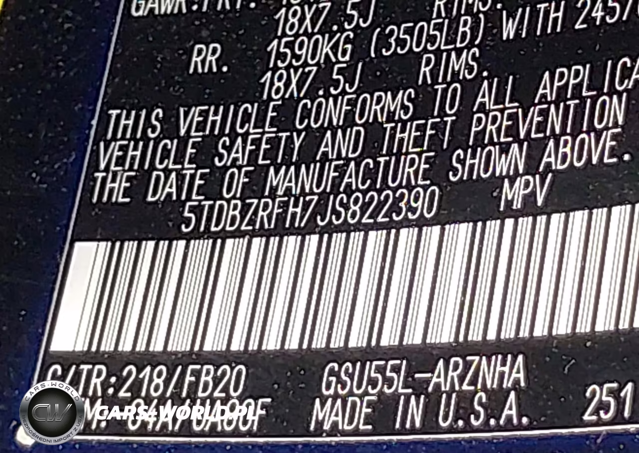 2018 Toyota Highlander Le VIN:5TDBZRFH7JS822390 - 9