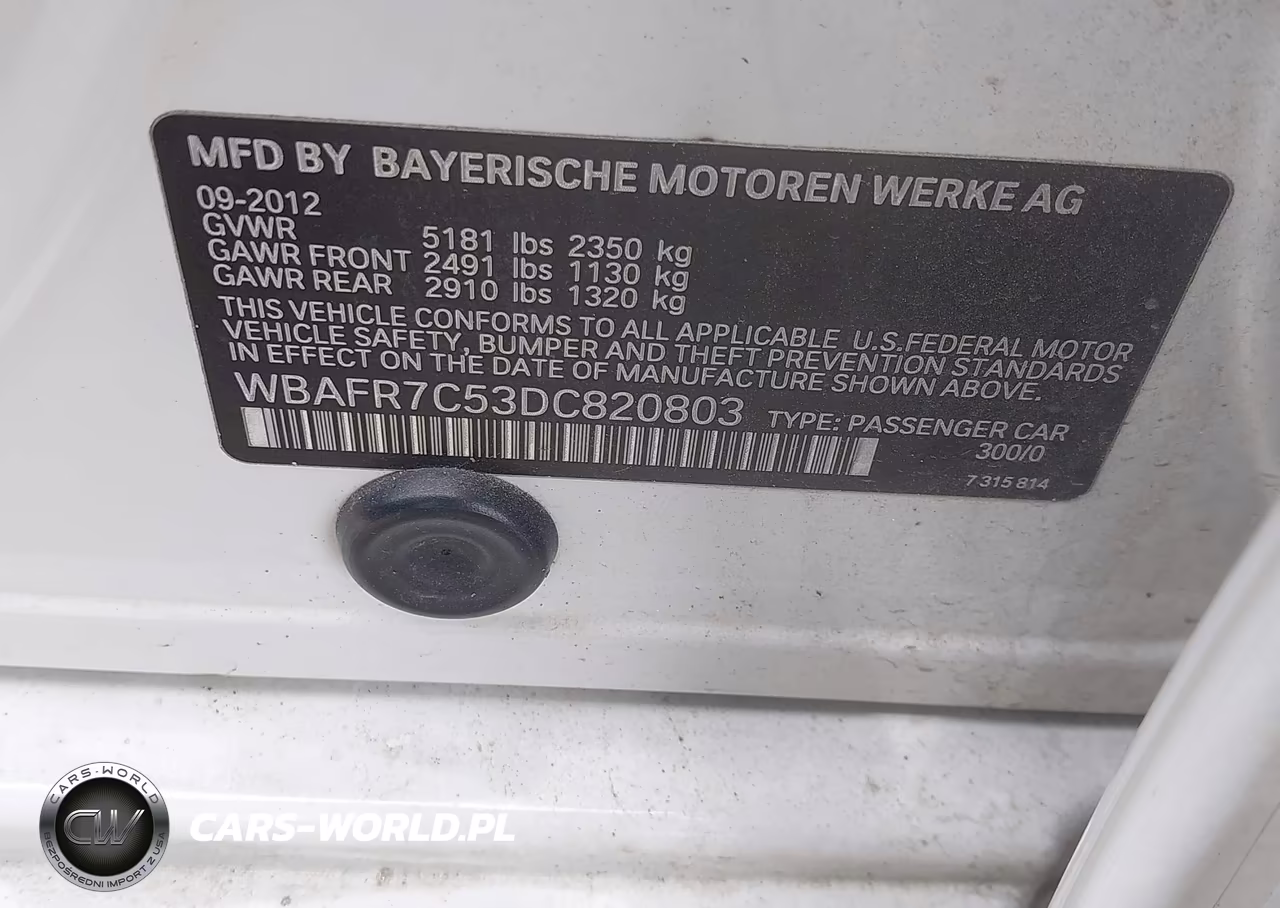 2013 BMW 535I VIN:WBAFR7C53DC820803 - 9