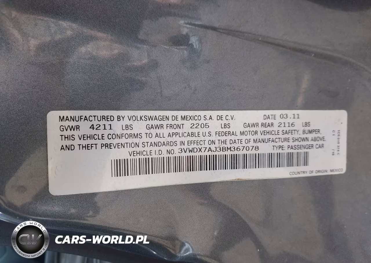 2011 Volkswagen Jetta 2.5L Se VIN:3VWDX7AJ3BM367078 - 9