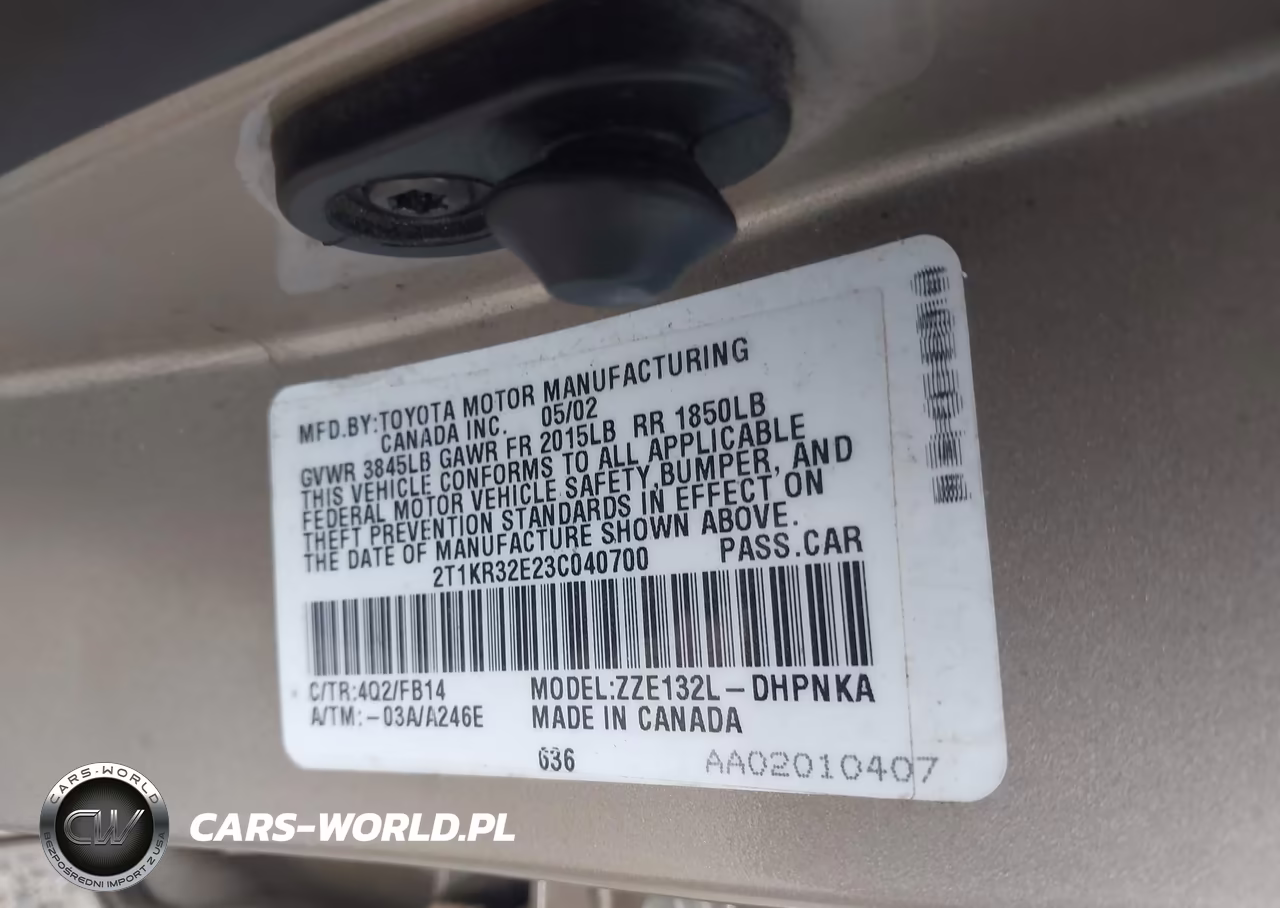2003 Toyota Matrix Xr VIN:2T1KR32E23C040700 - 9