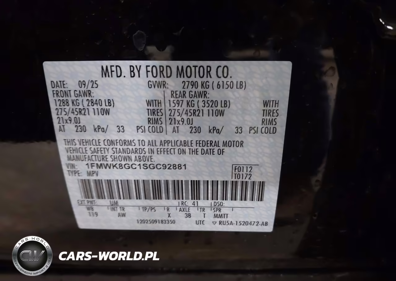 2025 Ford Explorer St VIN:1FMWK8GC1SGC92881 - 9