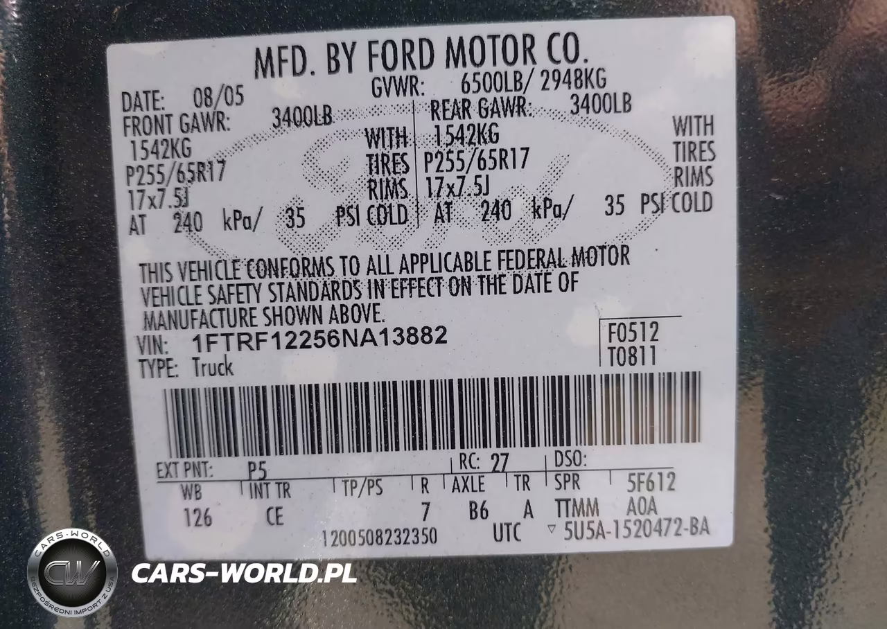 2006 Ford F-150 Stx-Xl-Xlt VIN:1FTRF12256NA13882 - 9
