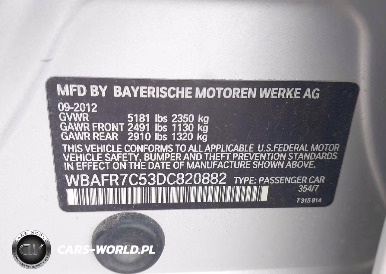 2013 BMW 535I VIN:WBAFR7C53DC820882 - 9