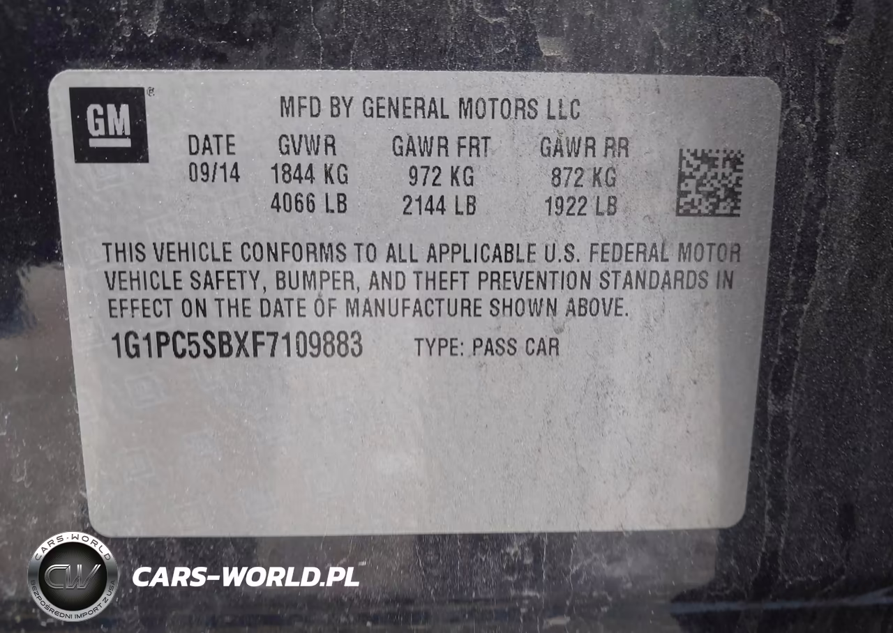 2015 Chevrolet Cruze 1Lt Auto VIN:1G1PC5SBXF7109883 - 9