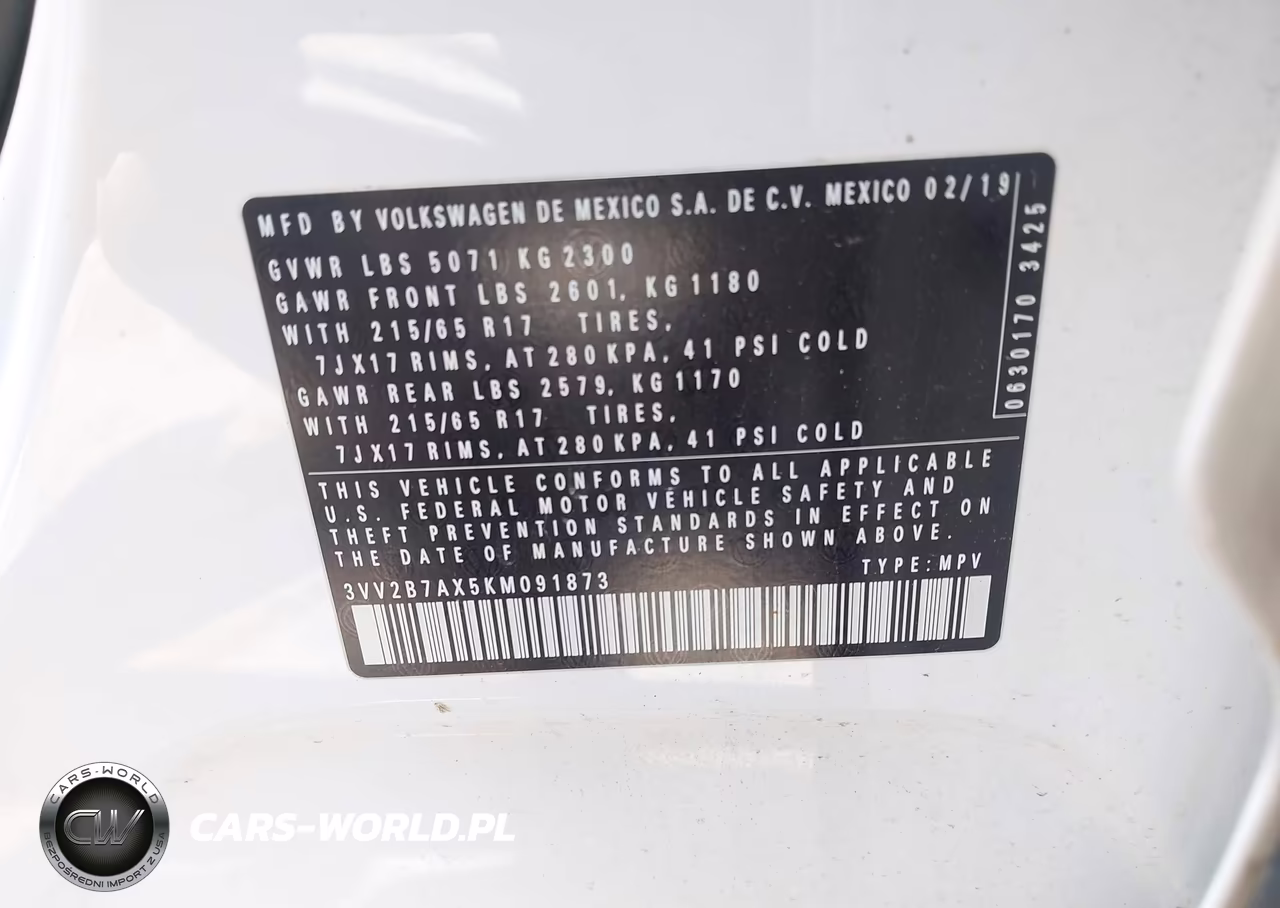 2019 Volkswagen Tiguan 2.0T Se-2.0T Sel-2.0T Sel R-Line-2.0T Sel R-Line Black VIN:3VV2B7AX5KM091873 - 9
