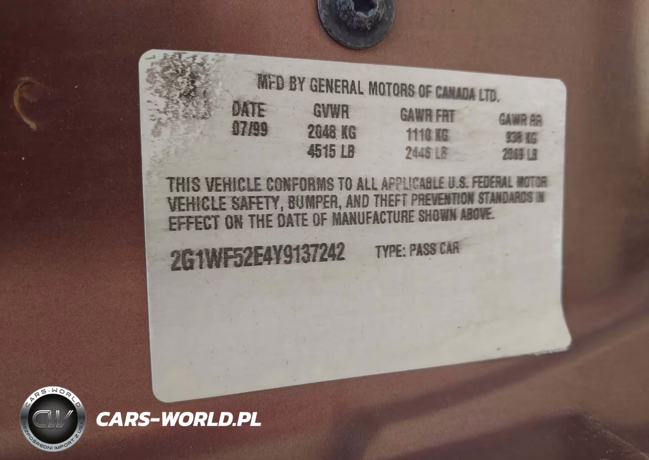 2000 Chevrolet Impala VIN:2G1WF52E4Y9137242 - 9