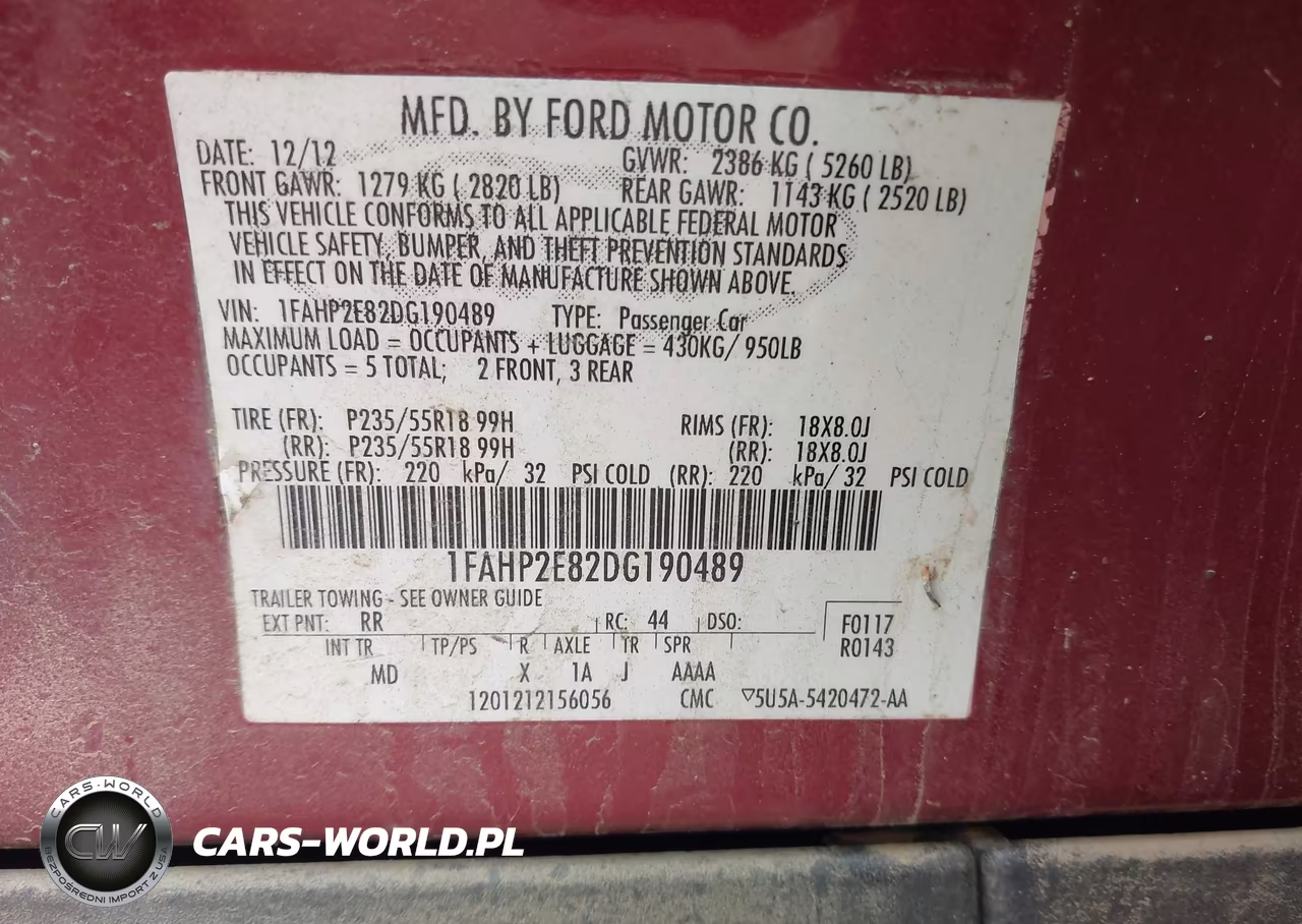 2013 Ford Taurus Sel VIN:1FAHP2E82DG190489 - 9