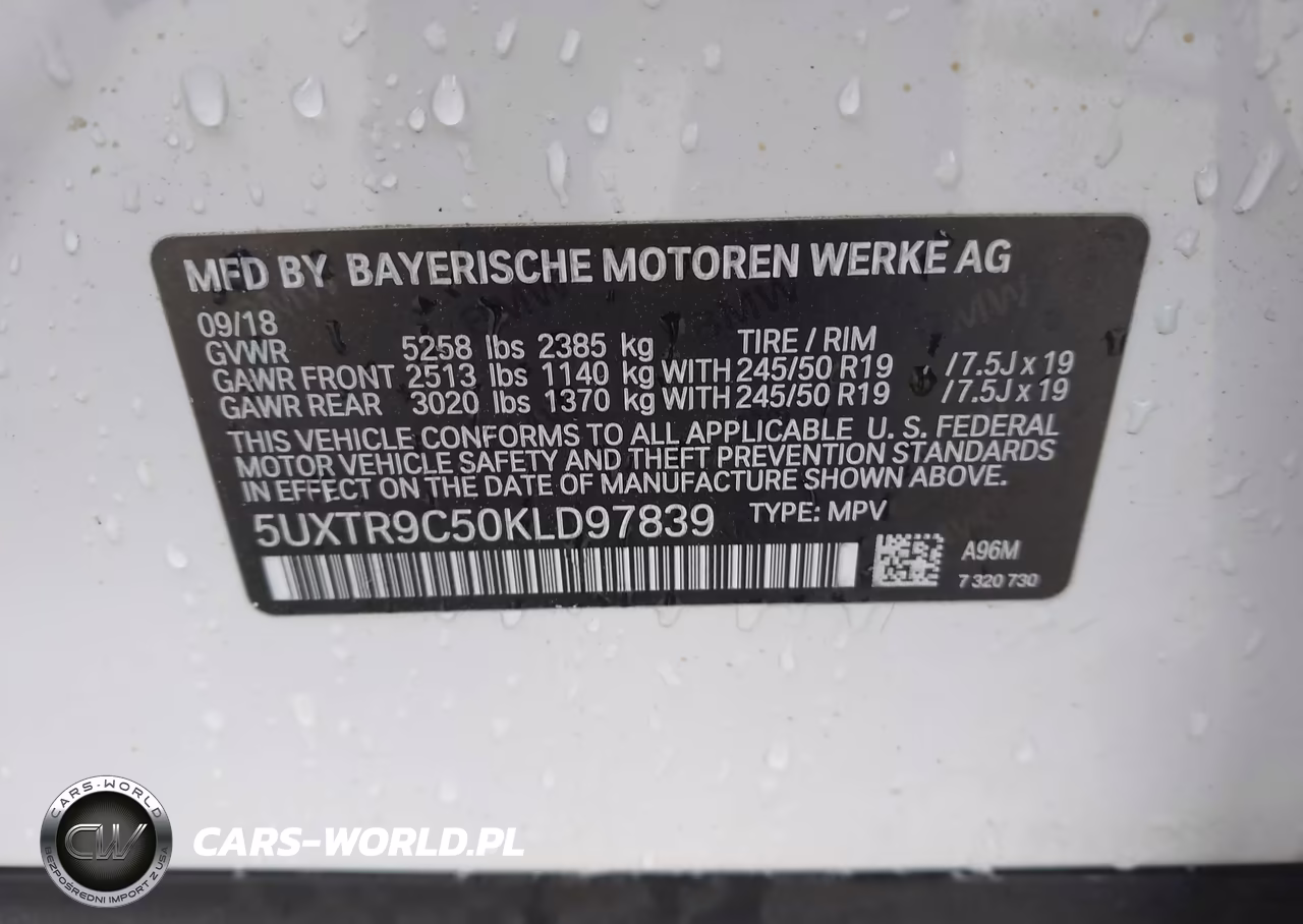 2019 BMW X3 xDrive30I VIN:5UXTR9C50KLD97839 - 9