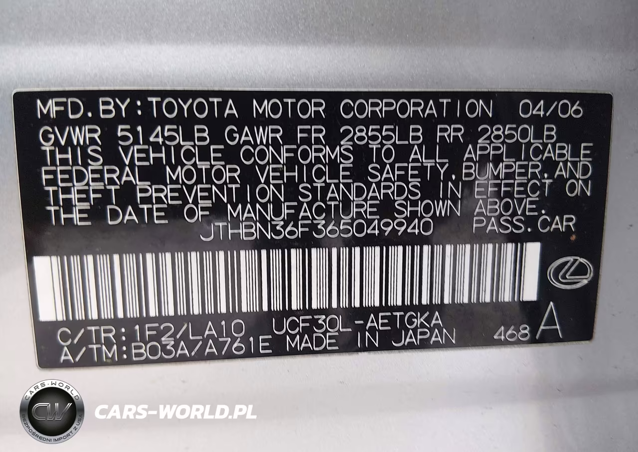 2006 Lexus Ls 430 VIN:JTHBN36F365049940 - 9