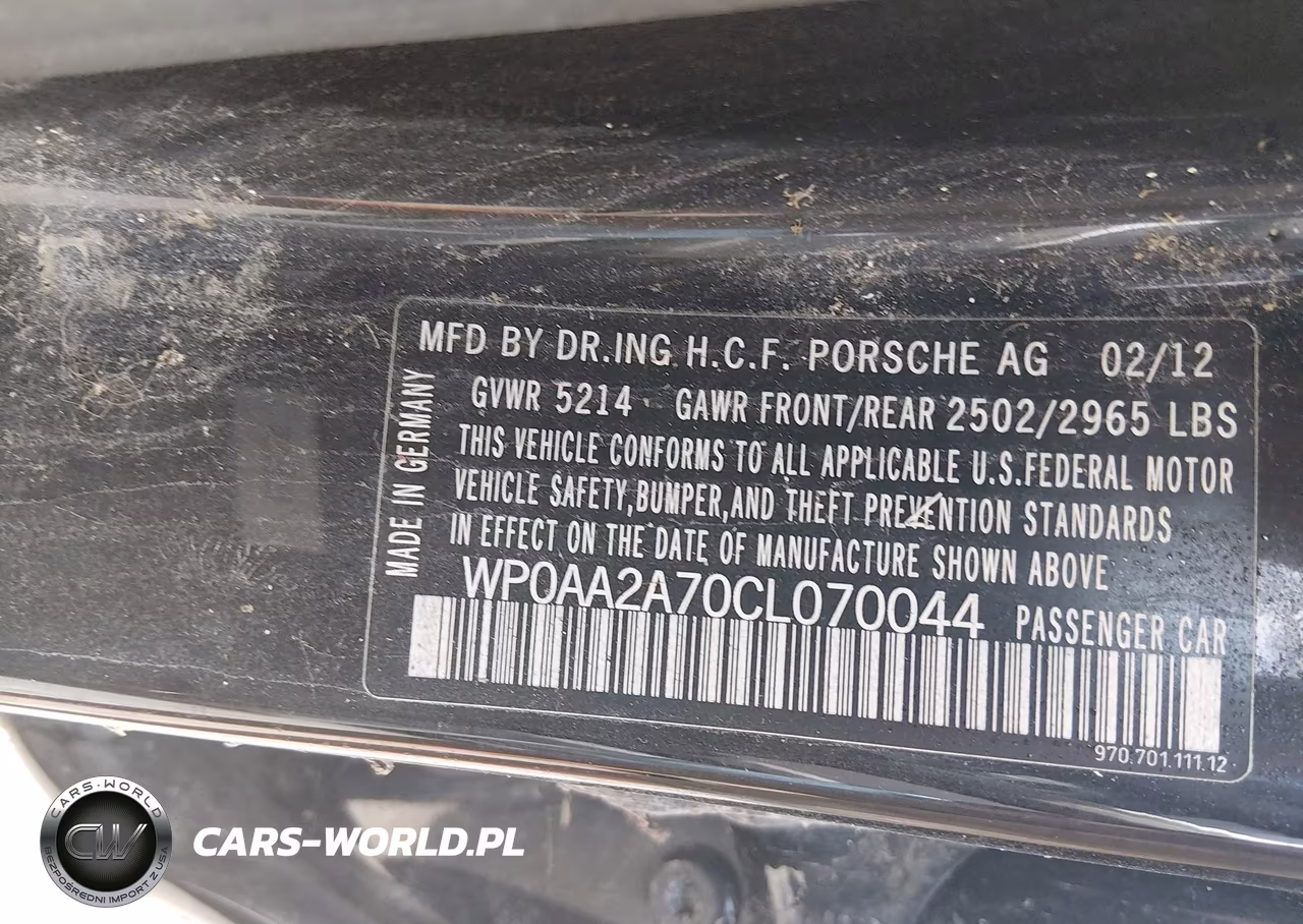 2012 Porsche Panamera 4 VIN:WP0AA2A70CL070044 - 9