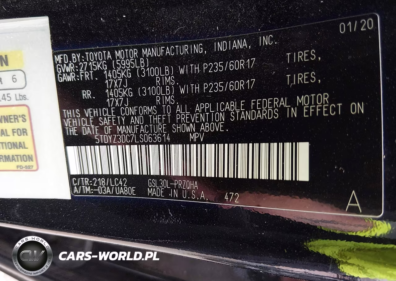 2020 Toyota Sienna Xle VIN:5TDYZ3DC7LS063614 - 9