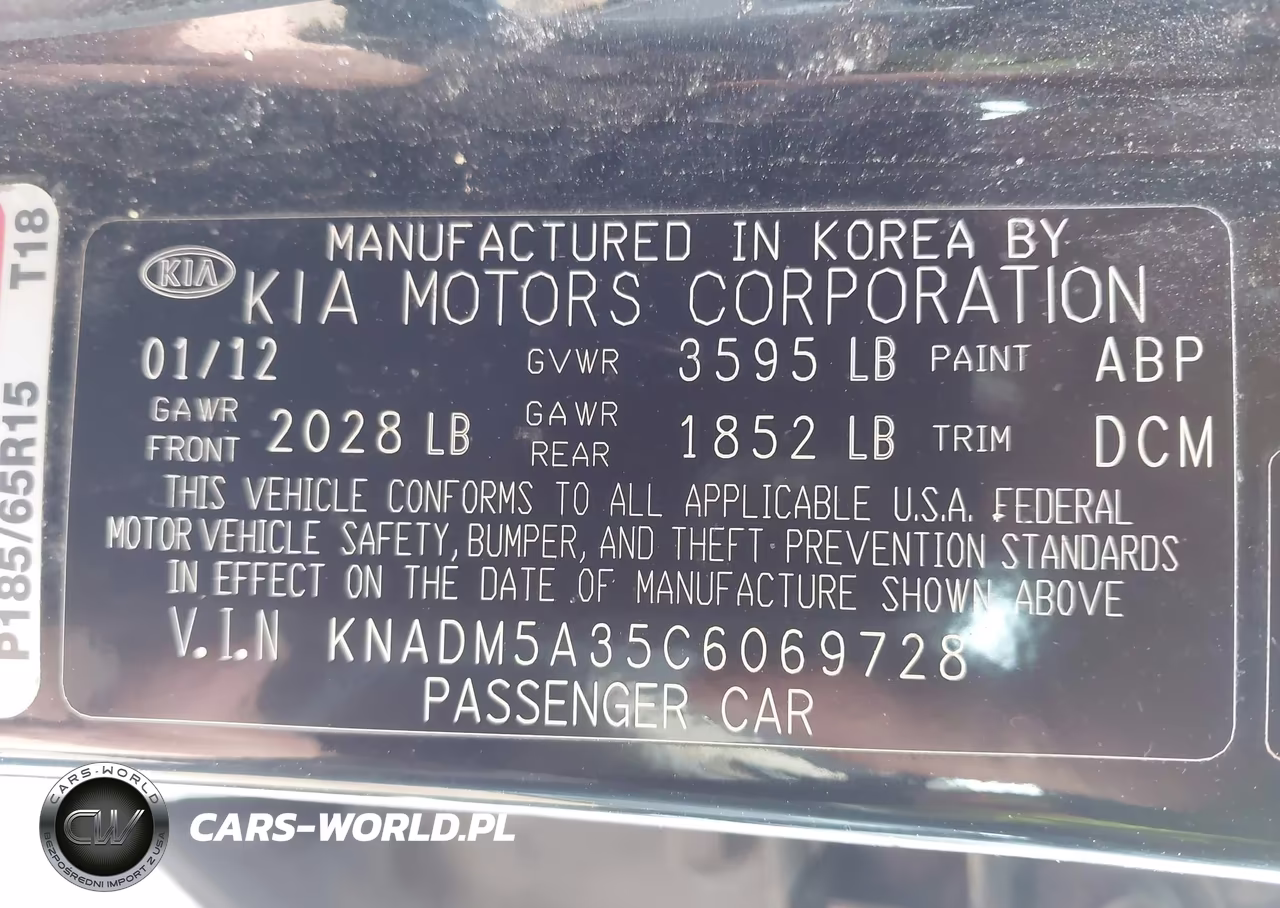 2012 Kia Rio5 Lx VIN:KNADM5A35C6069728 - 9