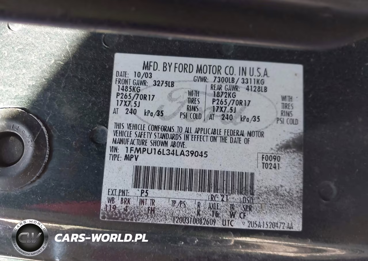 2004 Ford Expedition Nbx-Xlt VIN:1FMPU16L34LA39045 - 9
