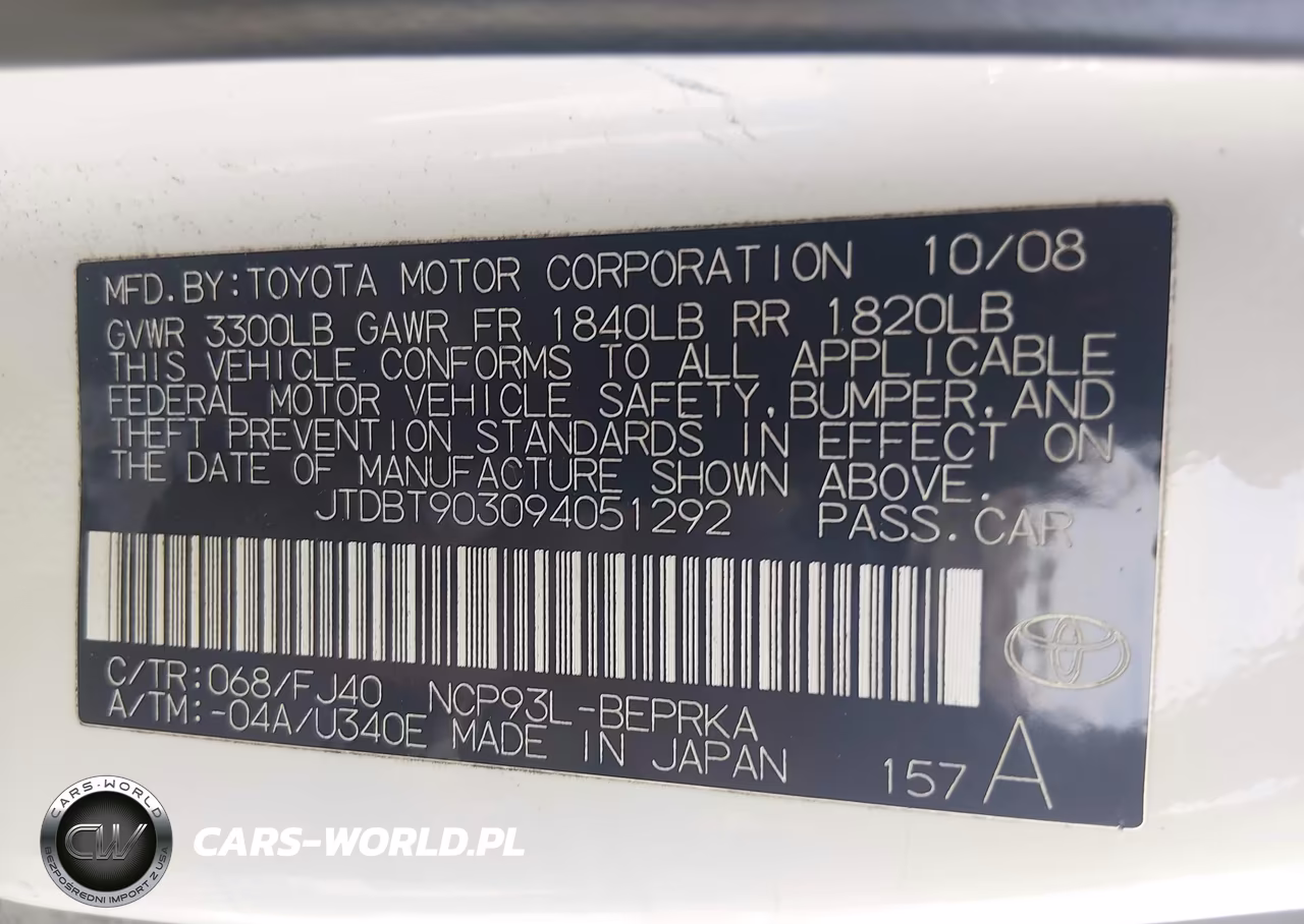 2009 Toyota Yaris VIN:JTDBT903094051292 - 9