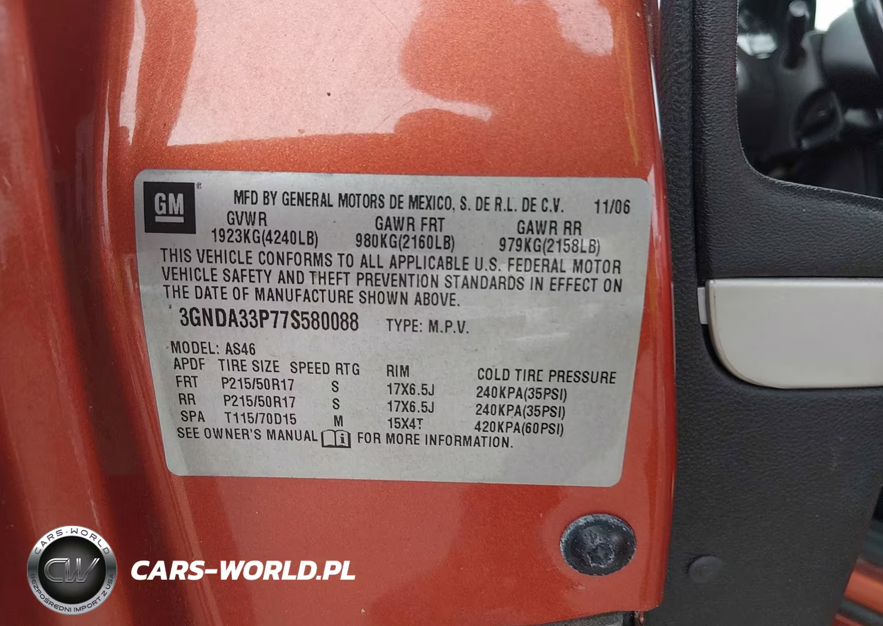 2007 Chevrolet Hhr Lt VIN:3GNDA33P77S580088 - 9
