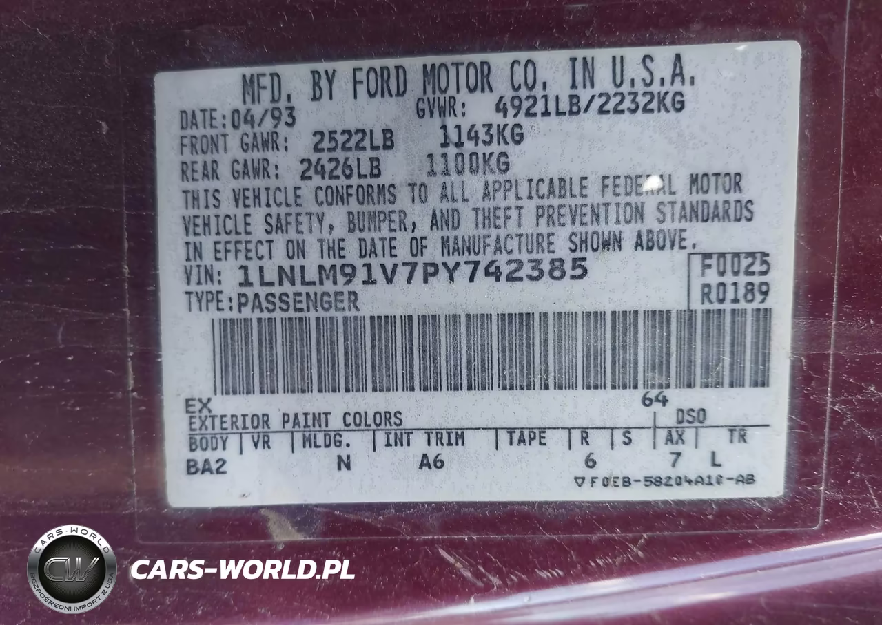 1993 Lincoln Mark Viii VIN:1LNLM91V7PY742385 - 9