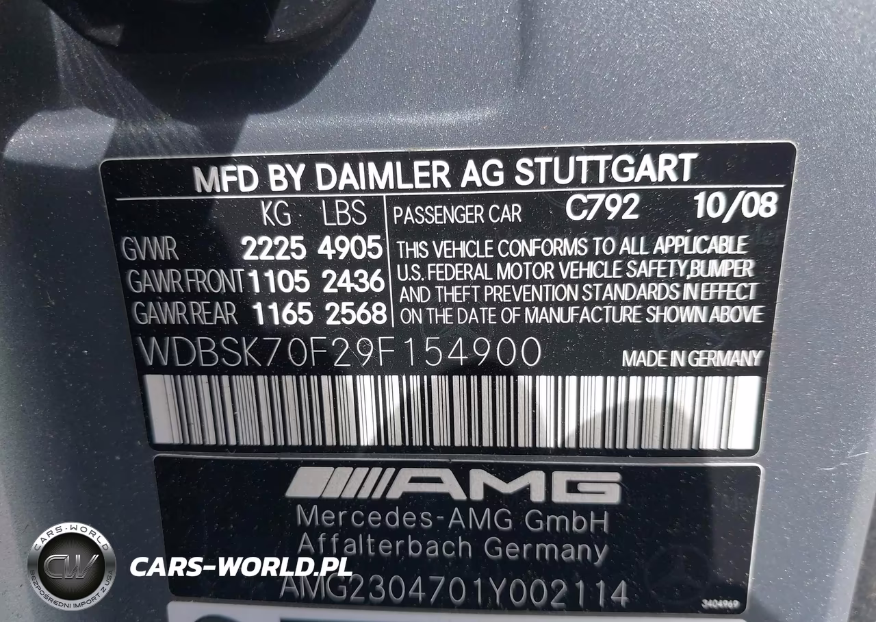 2009 Mercedes-Benz Sl 63 Amg VIN:WDBSK70F29F154900 - 9