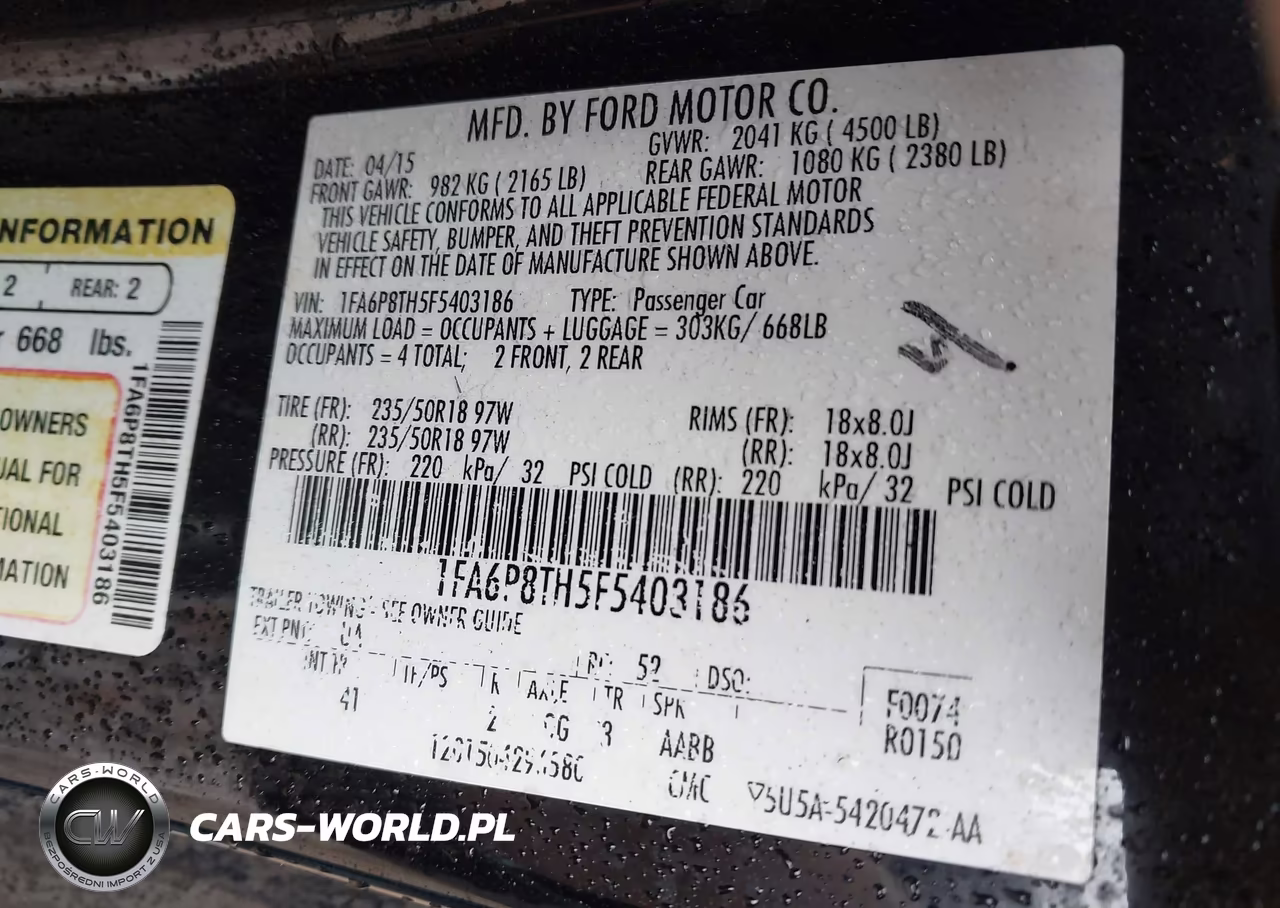 2015 Ford Mustang Ecoboost VIN:1FA6P8TH5F5403186 - 9