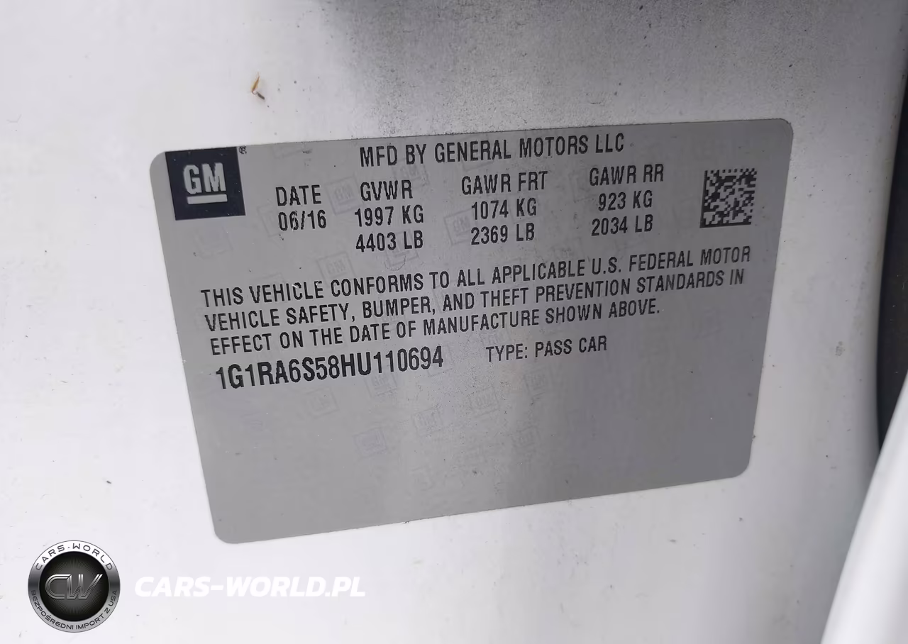 2017 Chevrolet Volt Lt VIN:1G1RA6S58HU110694 - 9