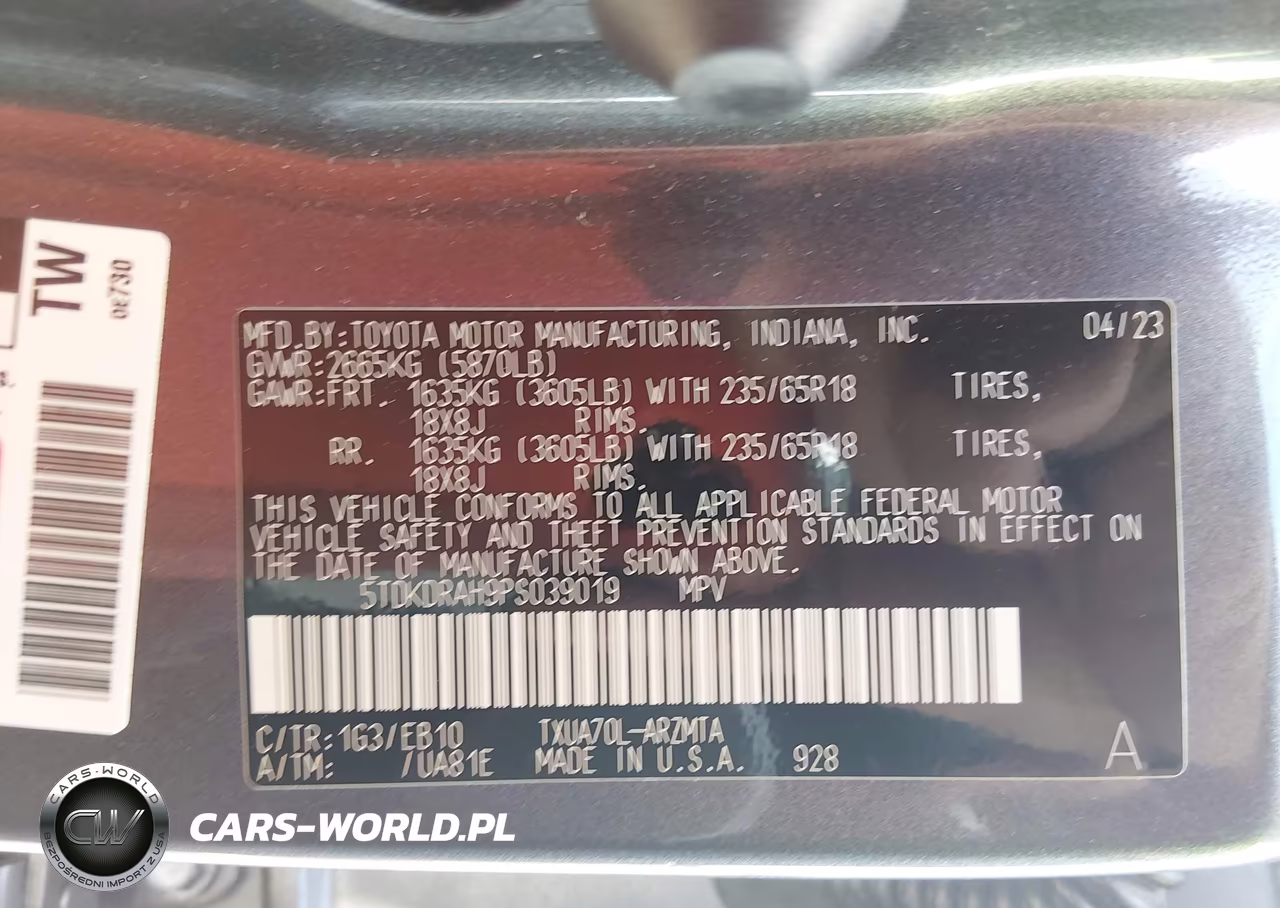 2023 Toyota Highlander Xle VIN:5TDKDRAH9PS039019 - 9