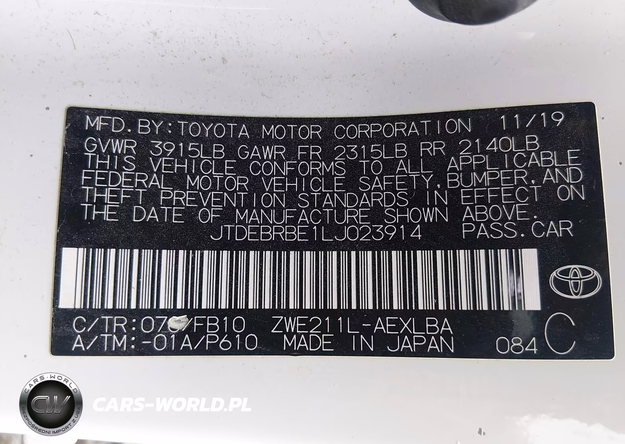 2020 Toyota Corolla Hybrid Le VIN:JTDEBRBE1LJ023914 - 9
