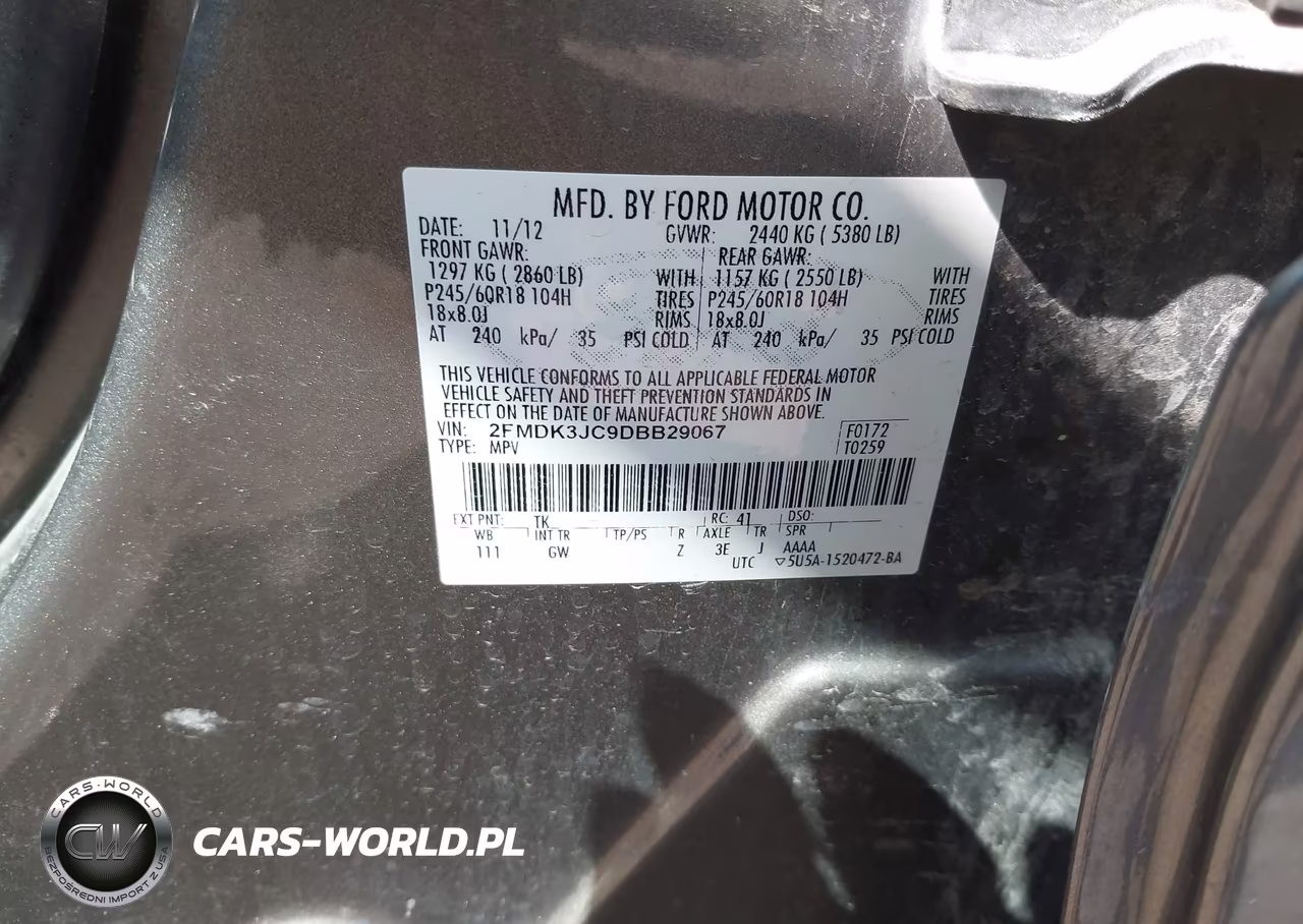 2013 Ford Edge Sel VIN:2FMDK3JC9DBB29067 - 9