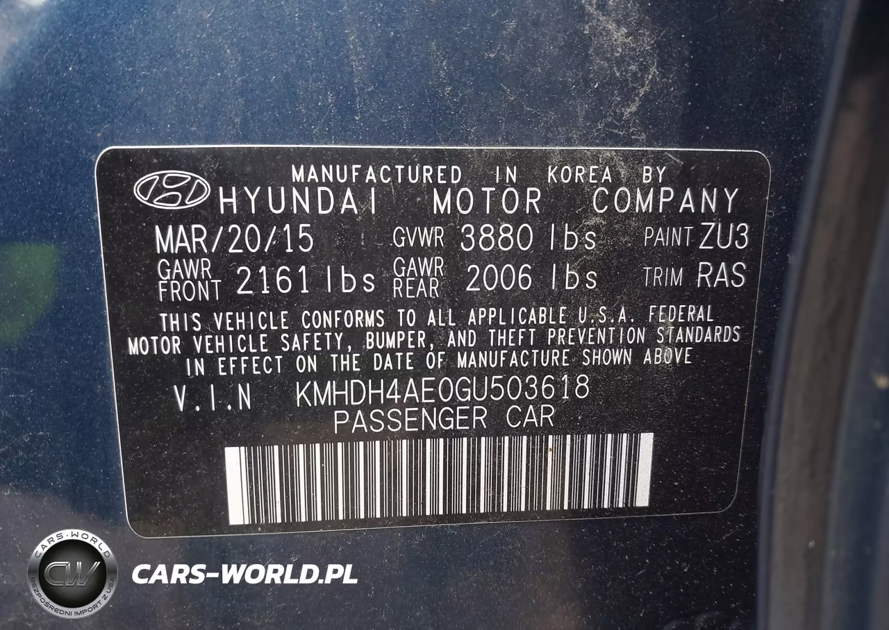 2016 Hyundai Elantra Se VIN:KMHDH4AE0GU503618 - 9