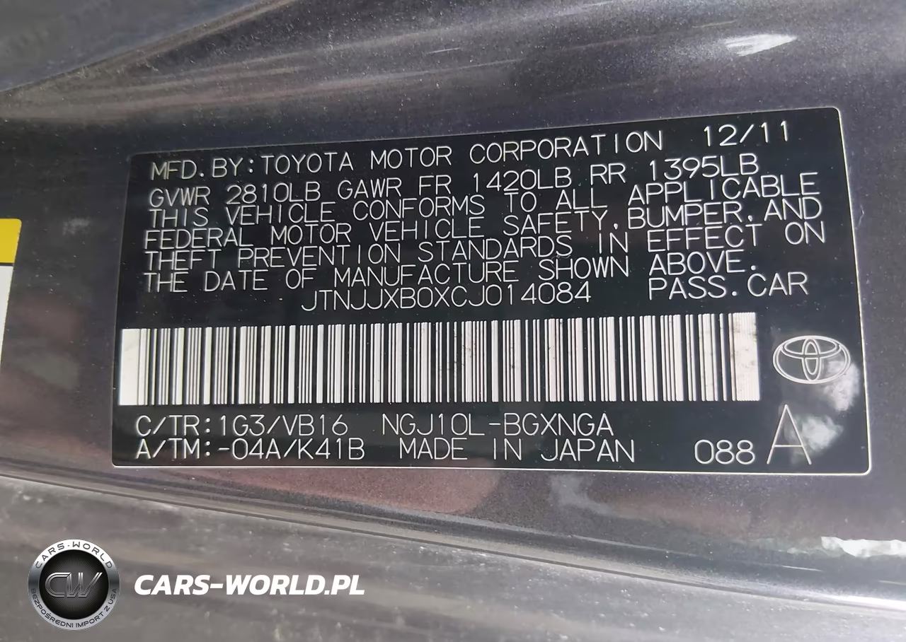 2012 Scion Iq VIN:JTNJJXB0XCJ014084 - 9