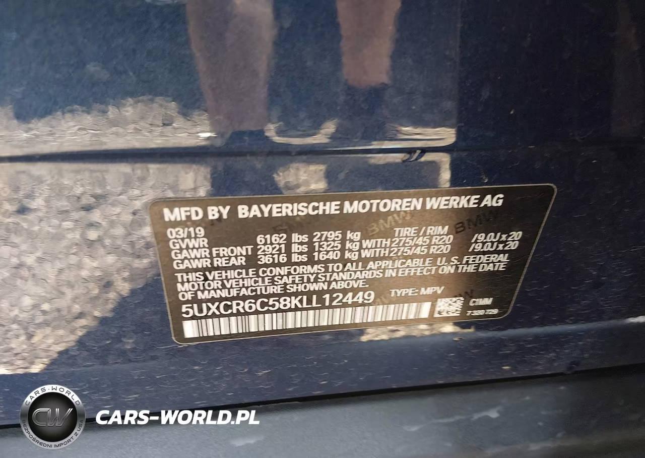 2019 BMW X5 xDrive40I VIN:5UXCR6C58KLL12449 - 9