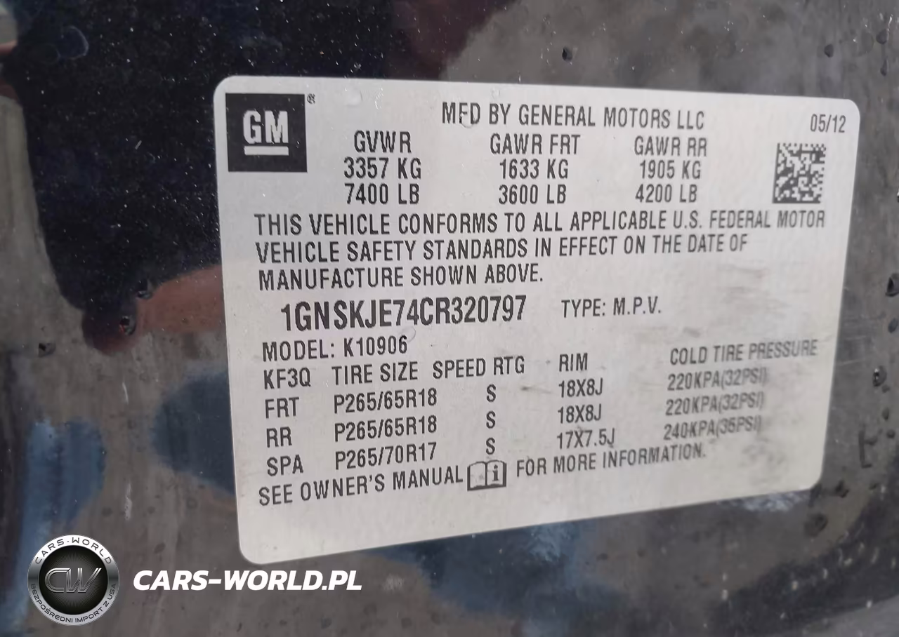2012 Chevrolet Suburban 1500 Lt VIN:1GNSKJE74CR320797 - 9