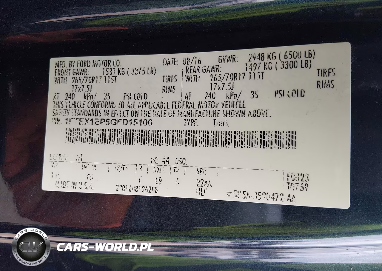 2016 Ford F-150 Xl VIN:1FTEX1EP5GFD15106 - 9