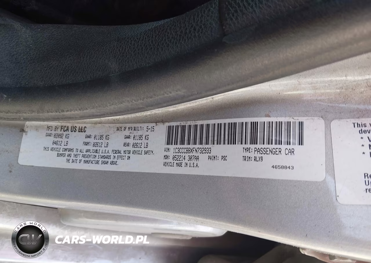 2015 Chrysler 200 S VIN:1C3CCCBBXFN732933 - 9