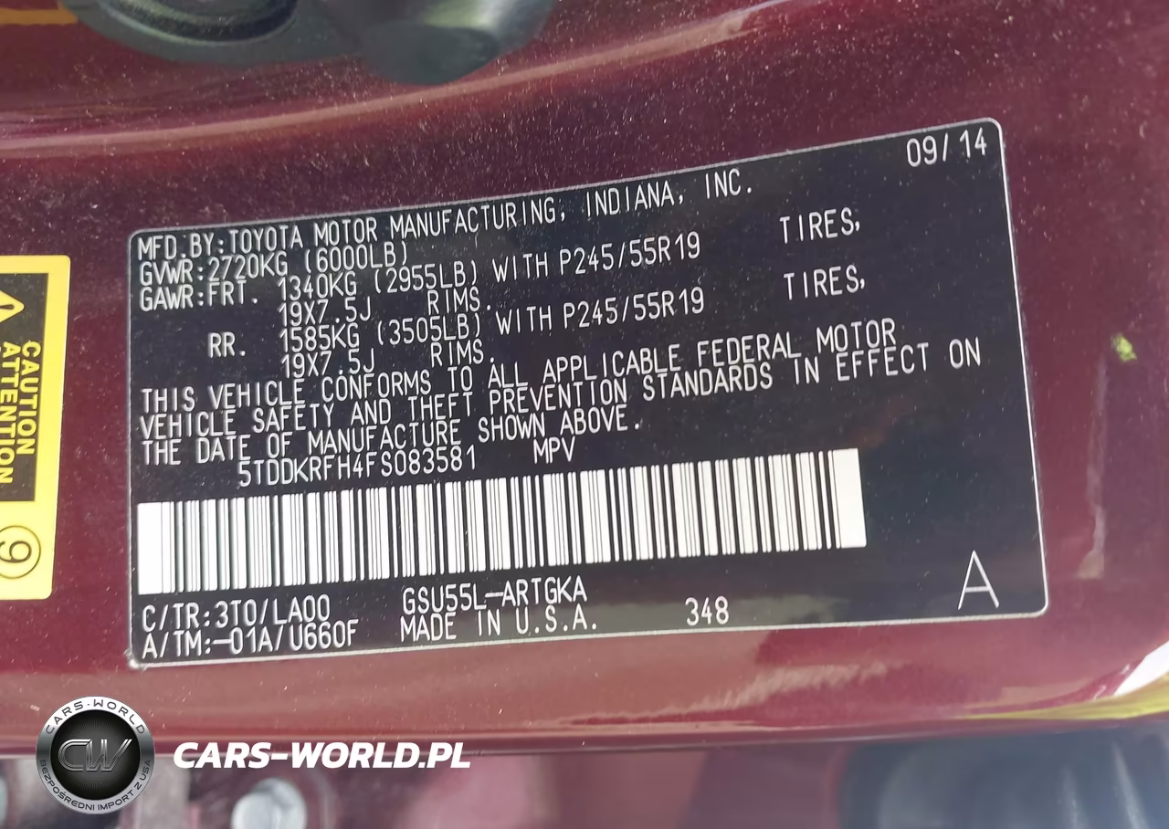2015 Toyota Highlander Limited V6 VIN:5TDDKRFH4FS083581 - 9