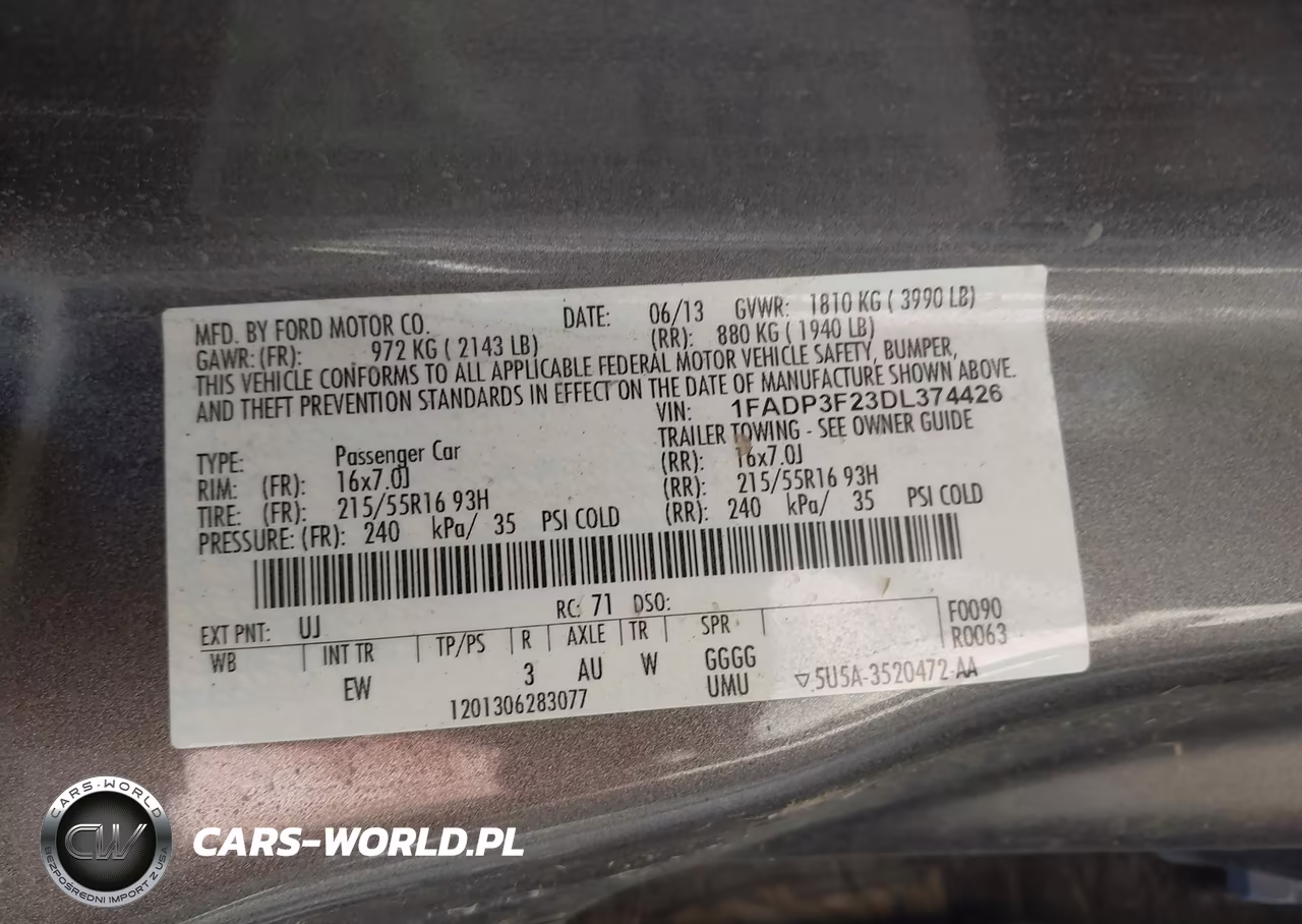 2013 Ford Focus Se VIN:1FADP3F23DL374426 - 9