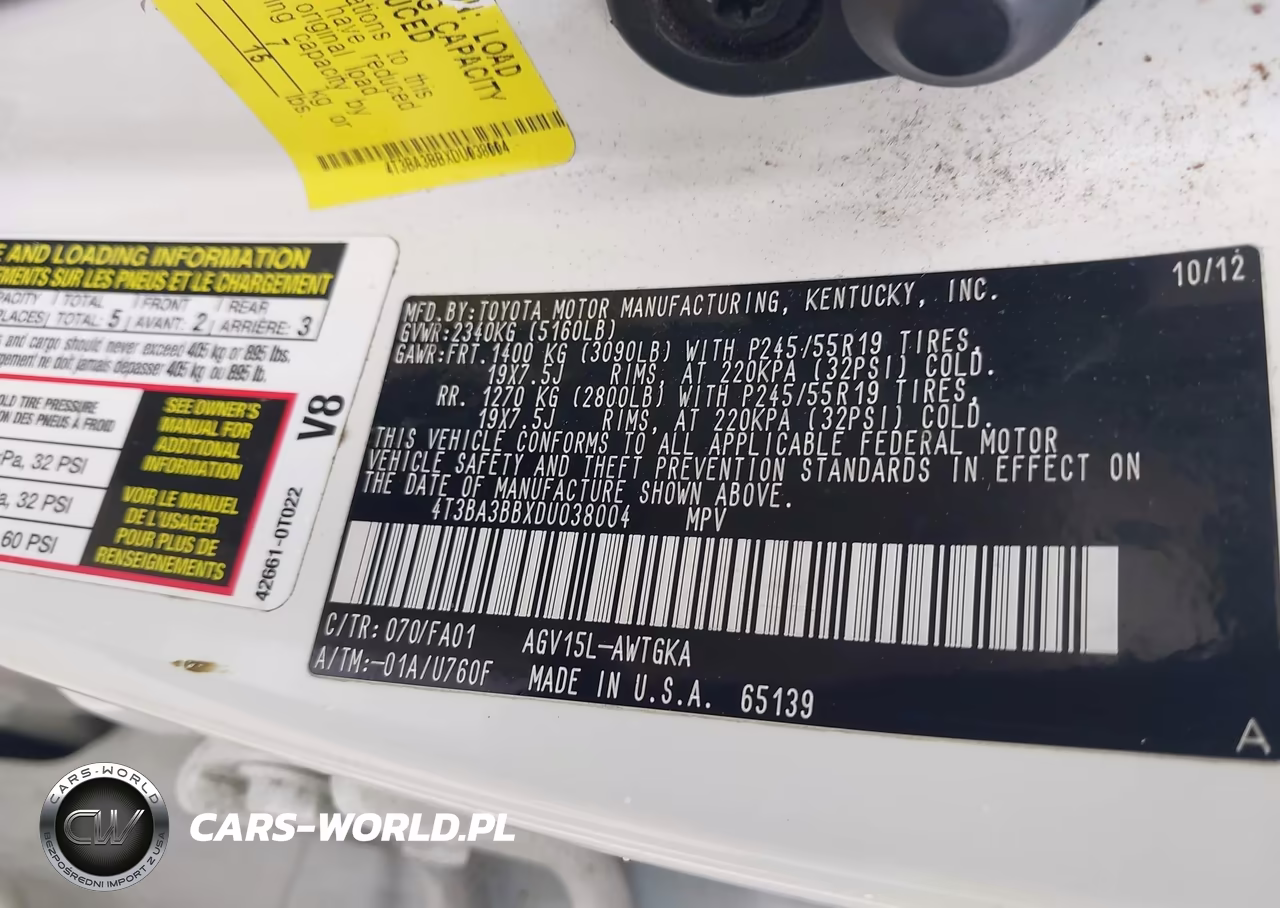 2013 Toyota Venza Le VIN:4T3BA3BBXDU038004 - 9