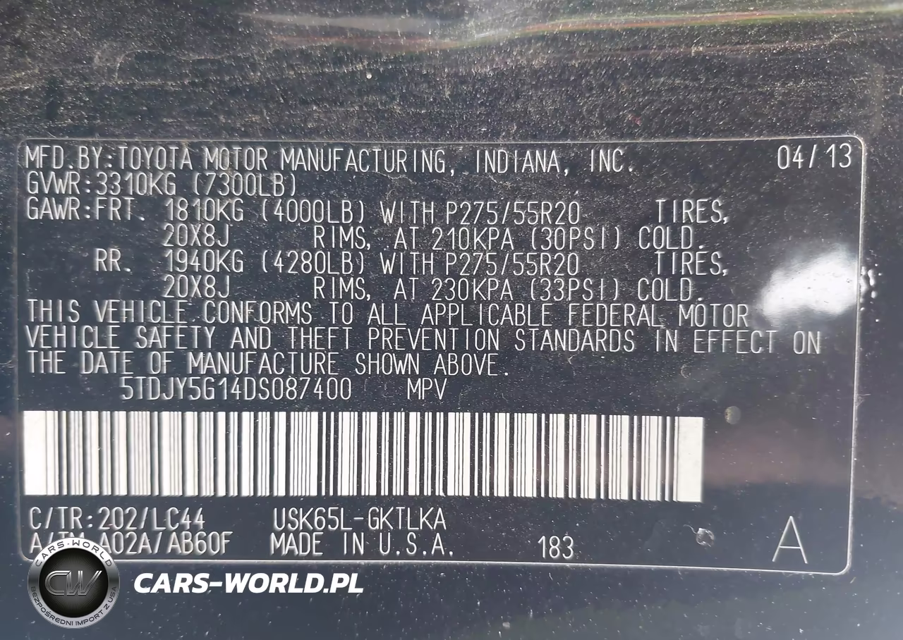2013 Toyota Sequoia Limited 5.7L V8 VIN:5TDJY5G14DS087400 - 9