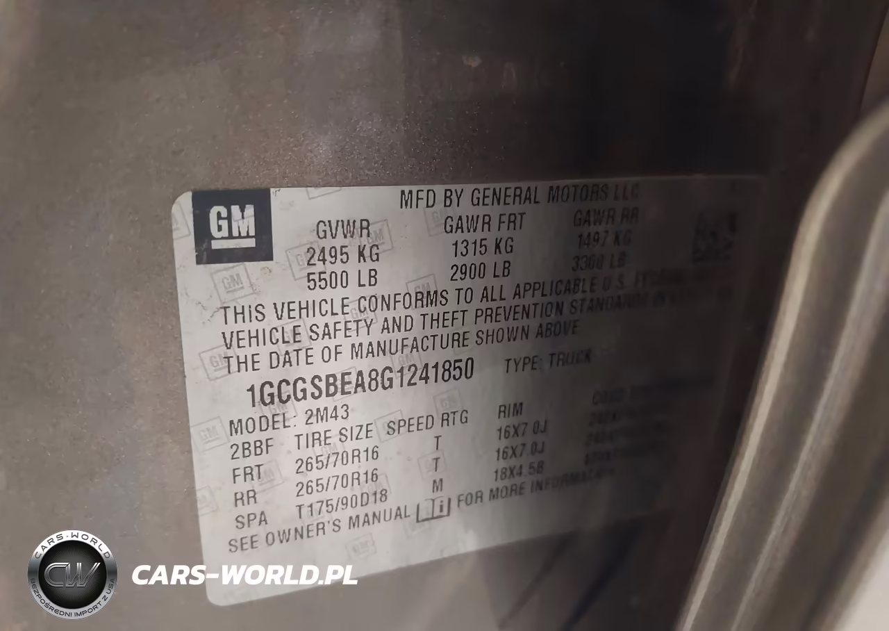 2016 Chevrolet Colorado Wt VIN:1GCGSBEA8G1241850 - 7