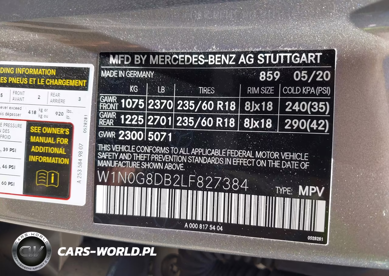 2020 Mercedes-Benz Glc 300 VIN:W1N0G8DB2LF827384 - 9