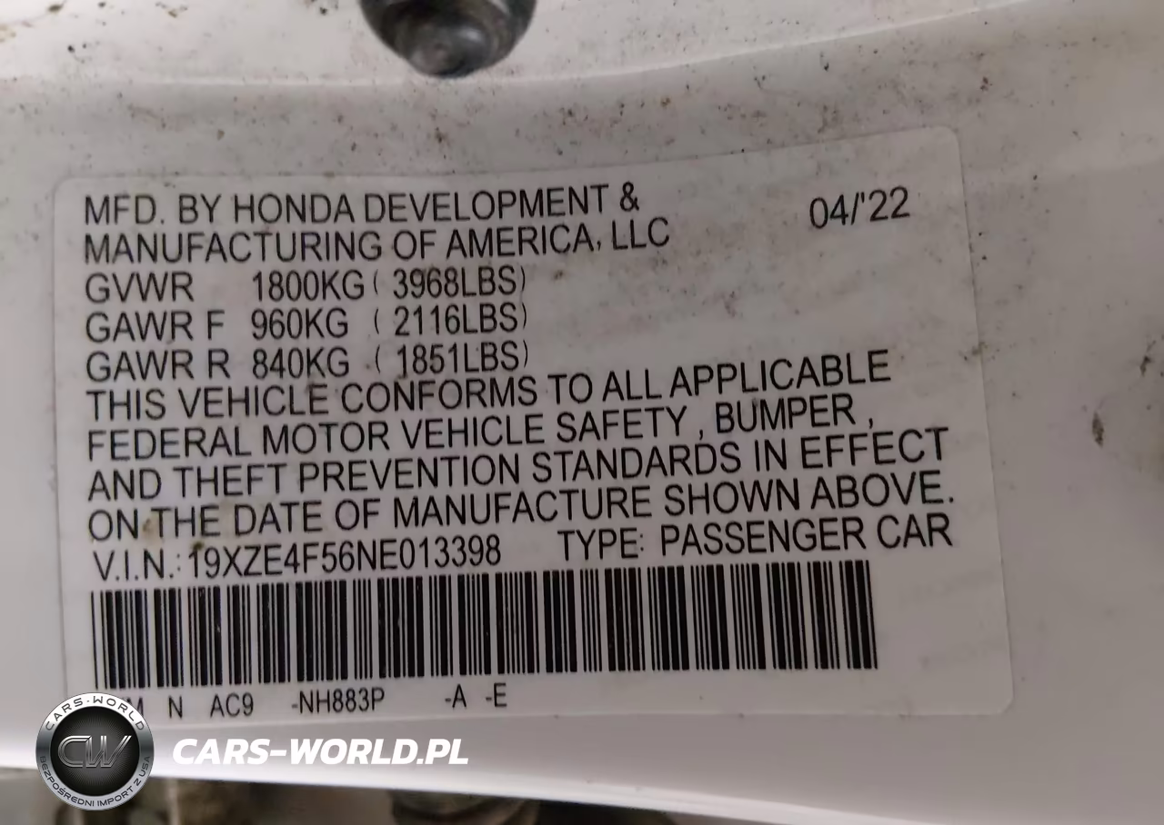 2022 Honda Insight Ex VIN:19XZE4F56NE013398 - 9