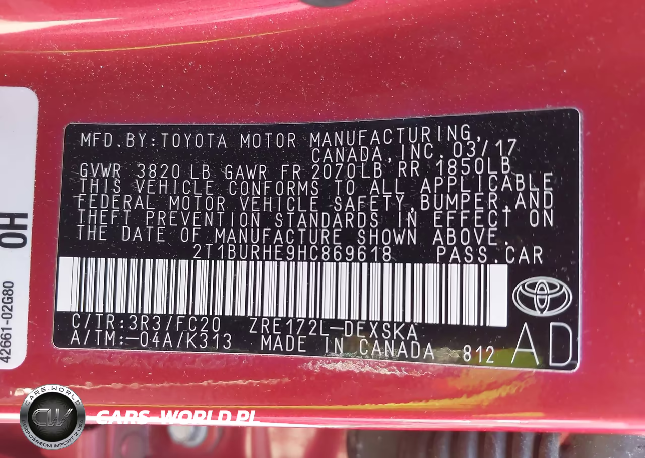 2017 Toyota Corolla Se VIN:2T1BURHE9HC869618 - 9