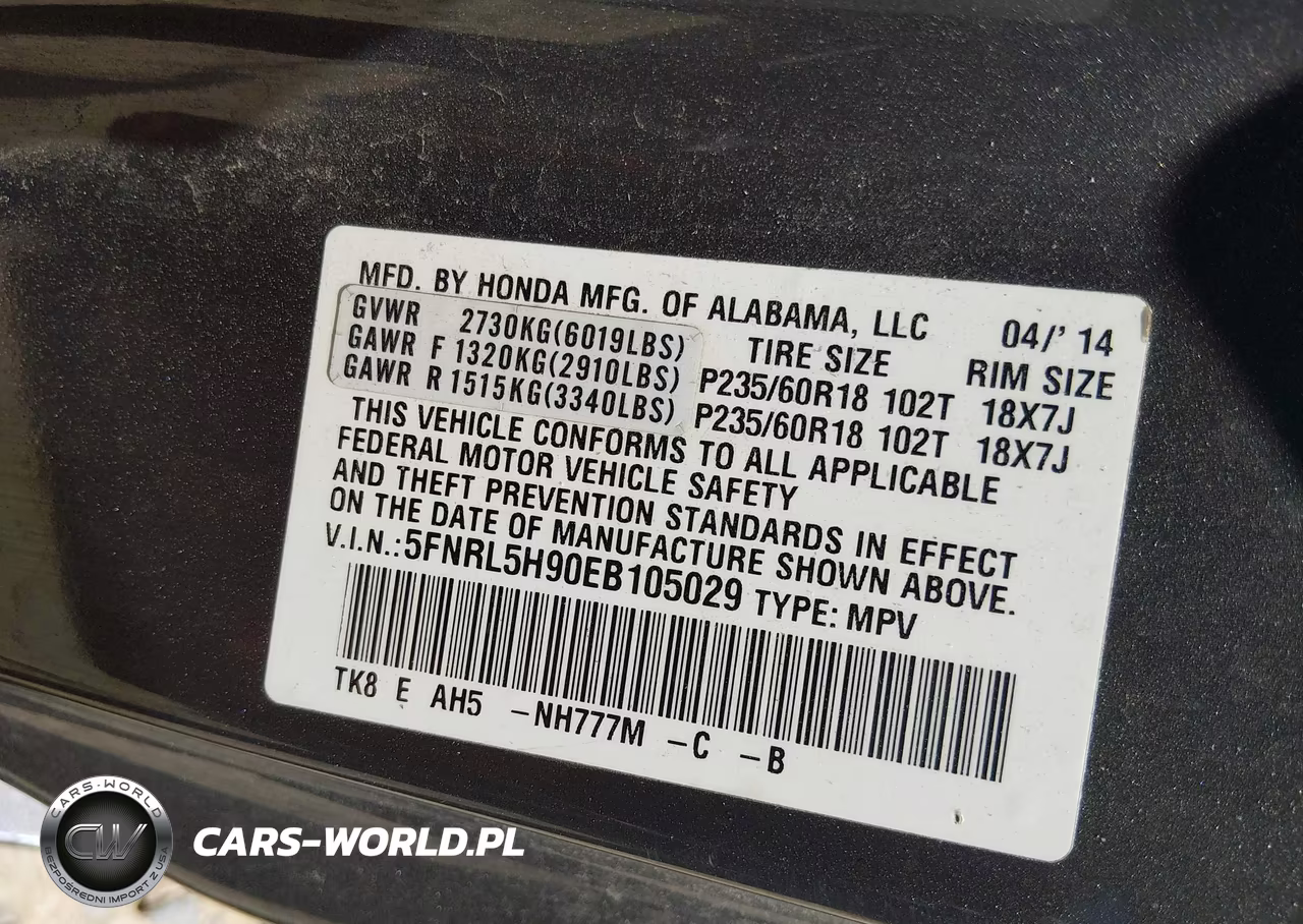 2014 Honda Odyssey Touring-Touring Elite VIN:5FNRL5H90EB105029 - 9