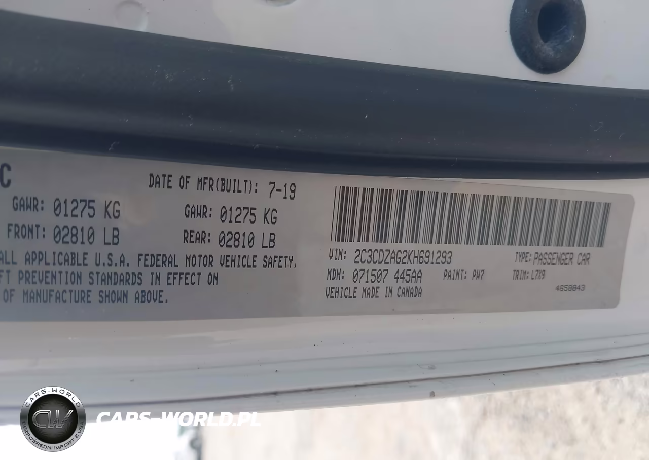 2019 Dodge Challenger Sxt VIN:2C3CDZAG2KH691293 - 9